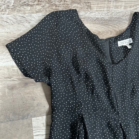 Vintage 90s Express Black Polka Dot Jump Suit- Size Small - Picture 2 of 6